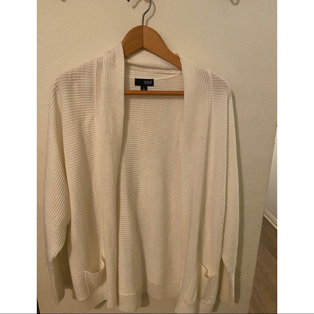 White Ribbed Cardigan
